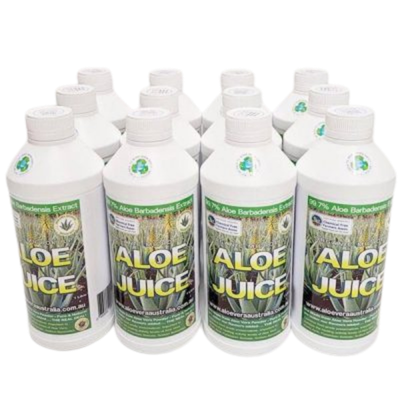 12 Pack 1 Litre ORGANIC ALOE JUICE (MICRO PULP GEL)